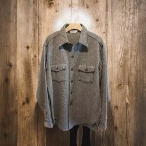 Vintage Woolrich Herringbone Jacket Chest Pockets Wool Blend Gray Men's L ~ USA‎